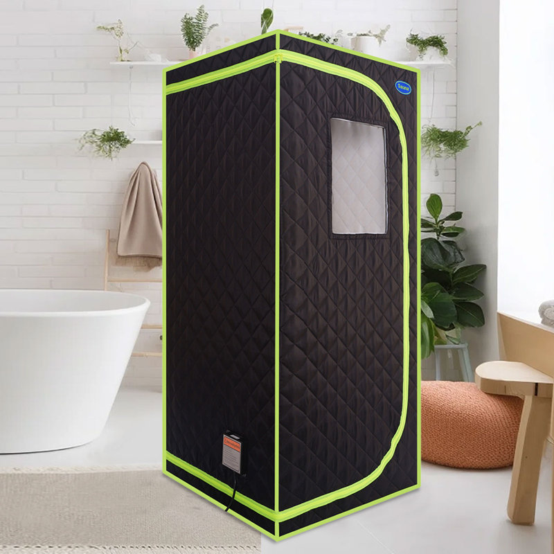 Holaki 1 - Person Portable FAR Infrared Sauna With Remote Control, Green/Black