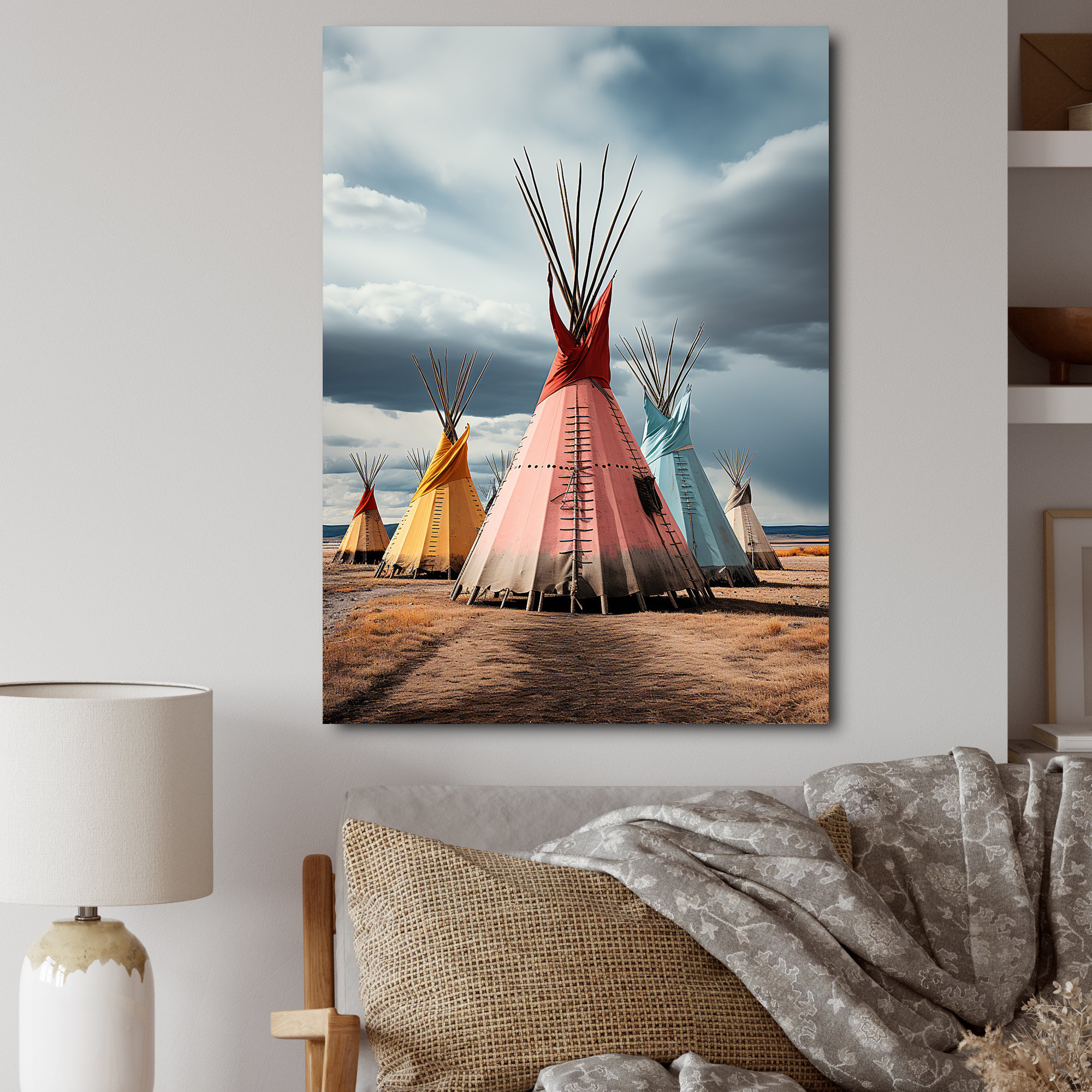 Ebern Designs Pink Native Tipi Path to Spirituality - Print - Wayfair ...