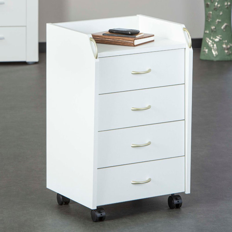 Pronti 4 Drawer Filing Cabinet, White