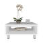 Table basse carrée blanche avec tablette ouverte, H 10 po, et tablette élégante blanche, look minimaliste 10,5 po-1254018756