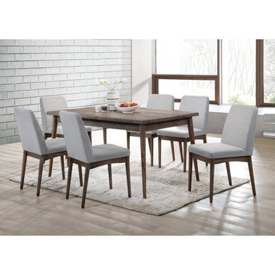 Dining Set Ashdining Table X Side Chairs Foam Cushion Fabric Upholstery