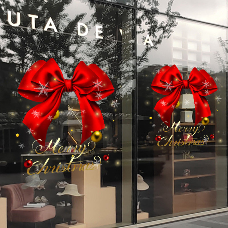 1PC Décorations de Noël pour fenêtre Autocollants en verre pour centre commercial