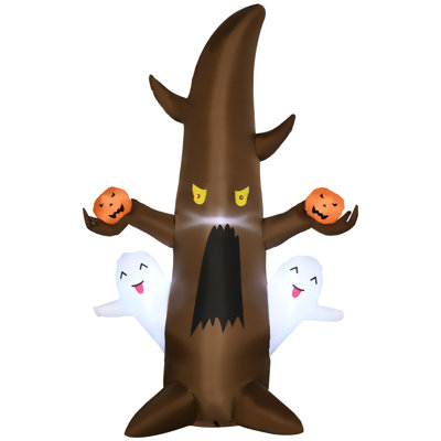 Holiday Decorations, Halloween Inflatables Outdoor Decorations Ghost Tree with Pumpkins, Blow-Up LED Yard Decor Indoor Outdoor for Garden, Lawn, Party, Holiday