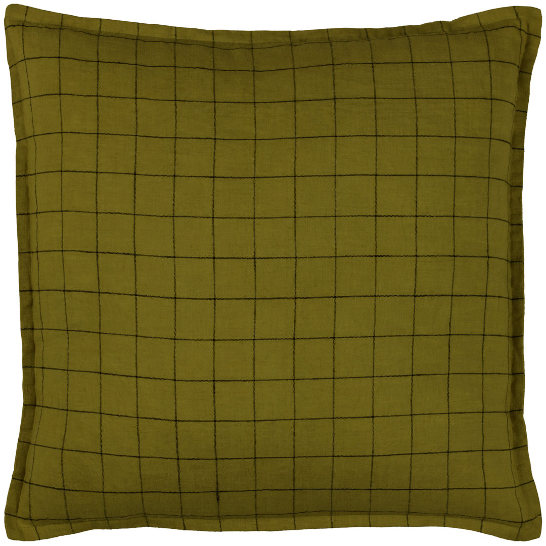 Linen Grid Check Square Scatter Cushion Cushion Cover