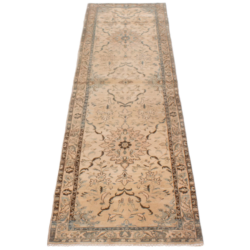 Tapis de couloir unique en laine ivoire 2 pi 8 po x 10 pi 6 po Walsie
