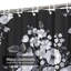 Rideau de douche victorien à motif floral noir et blanc avec 12 crochets-2020871891