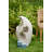 Contemporary Design Polyresin Water Fountain With Blue Base And LED Lights