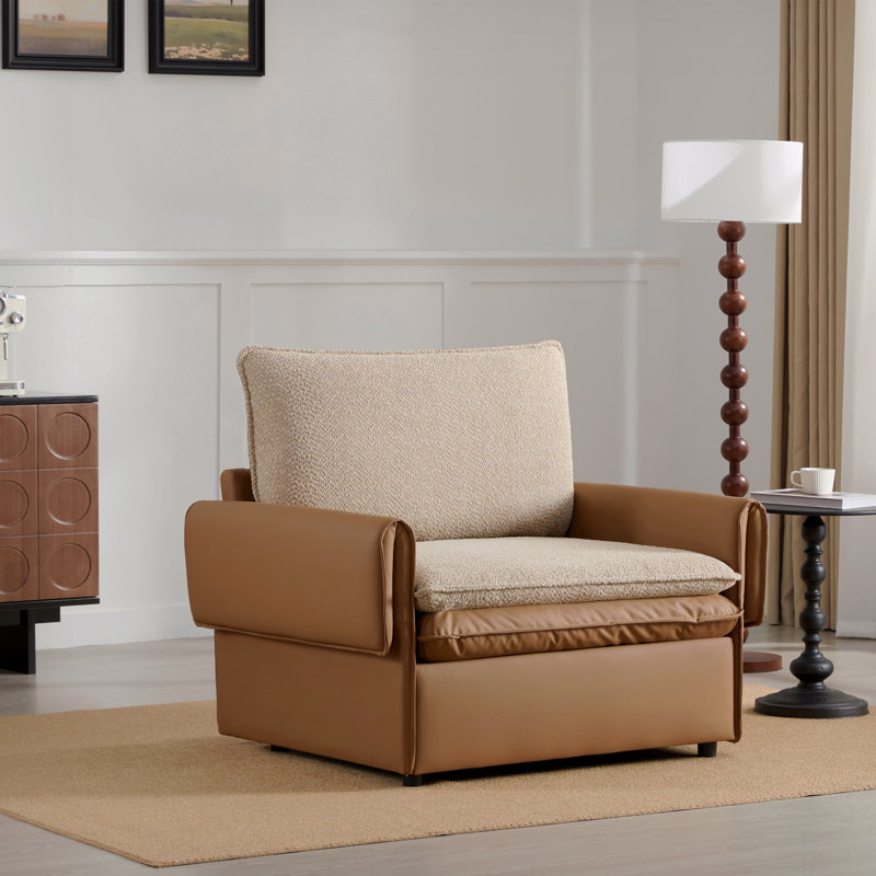 Fauteuil d'appoint simple de style moderne, Orange