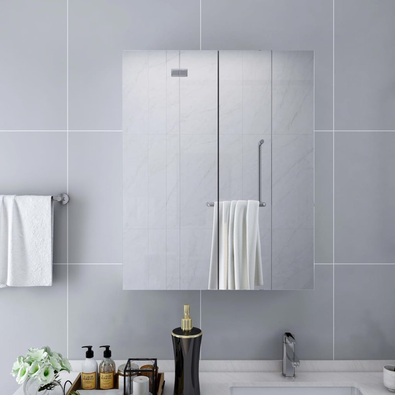 Nayini 60mm W 75mm H Surface Frameless Medicine Cabinet Mirror 3 Fixed