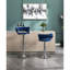 2 tabourets de bar en velours bleu - base en métal avec placage pour une apparence attrayante en velours réglable en hauteur, repose-pieds ergonomique-1632804862