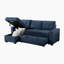 Prabhjeet 90" Modern & Contemporary Reversible Sectional with Pull-Out Bed, Hidden Storage Chaise & Armrest Storage Pouches