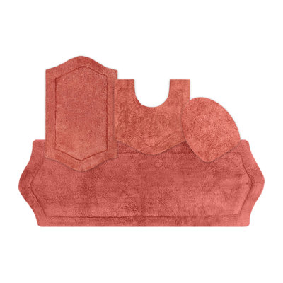 Ensemble de tapis de bain 4 pièces avec couvercle Waterford, séchage rapide, tapis lavables à la machine, absorbant
