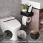 Porte-papier hygiénique adhésif avec tablette, tiroir et distributeur de lingettes-111540026