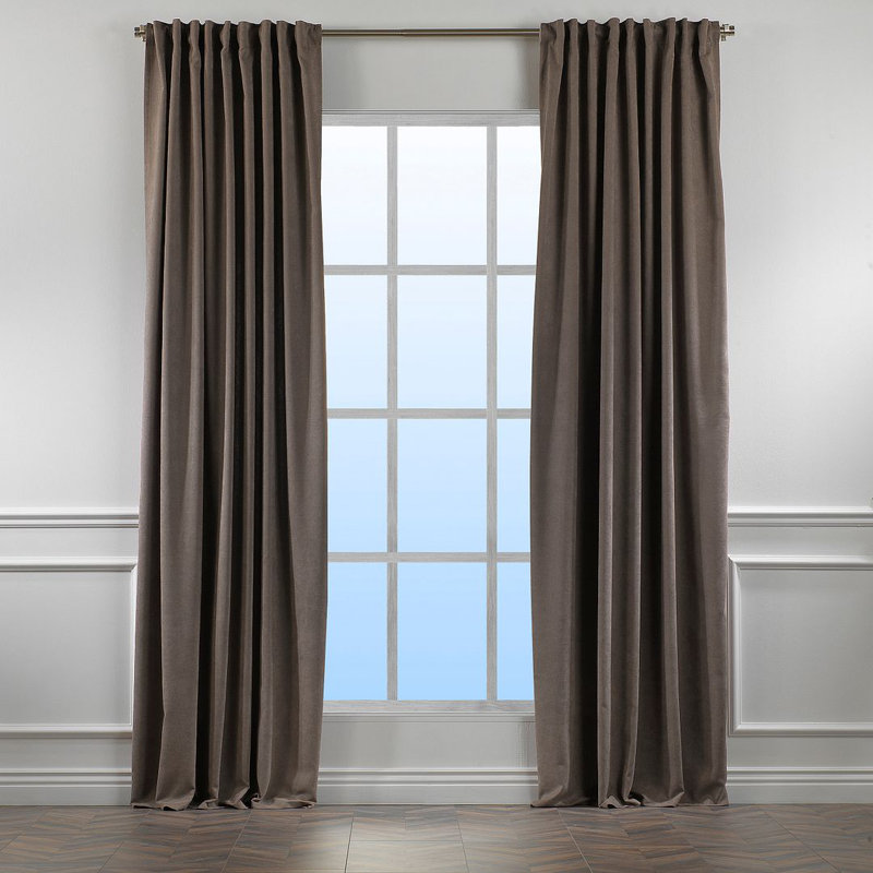 Room Darkening Single Curtain Panel, Brown, 130cm Width x 225cm Drop
