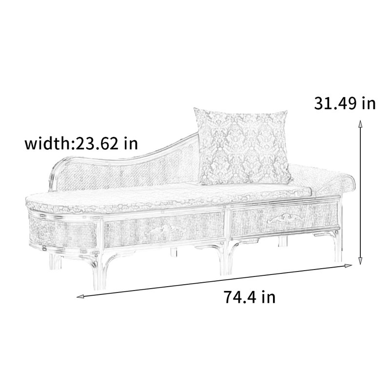 Chaise en bois massif tissé, Orienté à droite