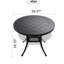 Table de salle à manger en fonte d'aluminium, ronde de 38,48 po, structure noire, revêtement, assise ergonomique, diamètre peu encombrant, protection contre les intempéries