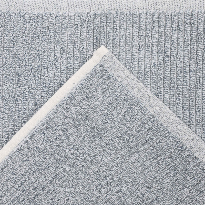  Viscose Cotton Blend Bath Sheet Set - Textured Ribbed Design - Quick-Dry, Denim Blue