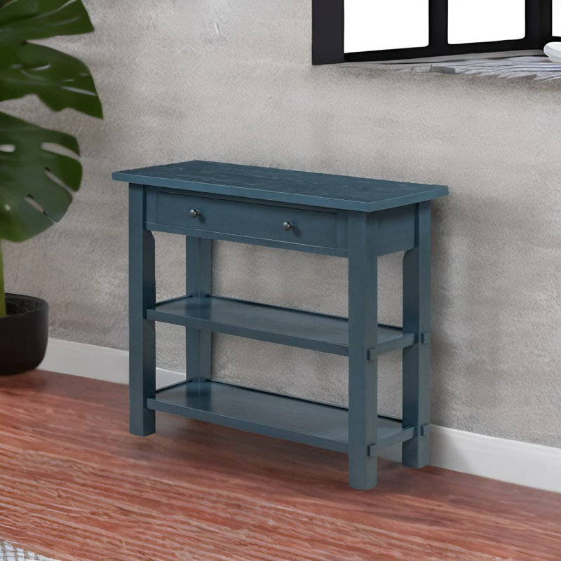 Console avec tiroir et tablettes, Marine