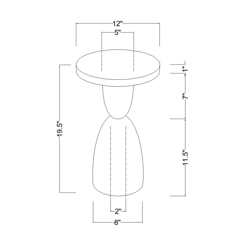 Table d'appoint Jasmine, Brun