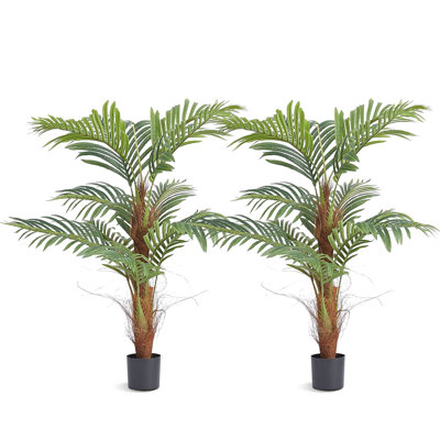 Artificial Palm Tree - 4 ft, PE/Fabric, Green, Waterproof