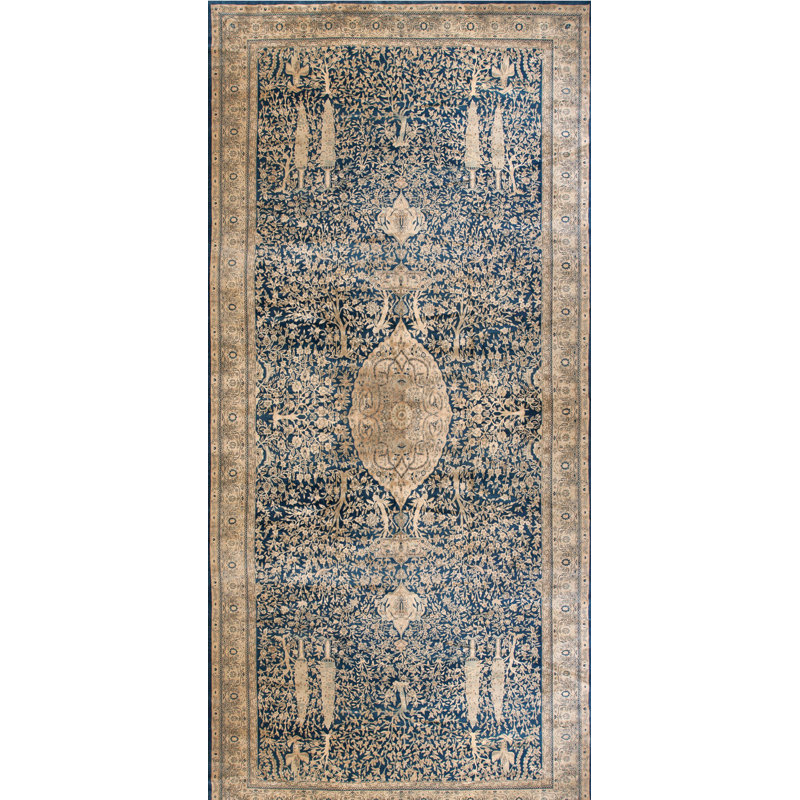 Grand tapis antique indien surdimensionné en laine
