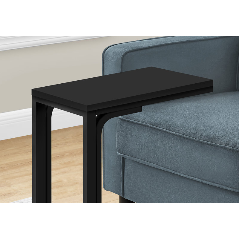 Accent Table, C-Shaped, End, Side, Snack, Living Room, Bedroom, Contemporary, Modern, Black