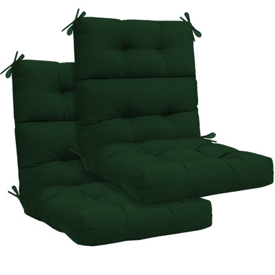 2Ps Waterproof High-Back Chair Cushion With Non-Slip Belt, Broken Foam And Cotton Filling, Suitable For Indoor/Outdoor Garden Furniture.