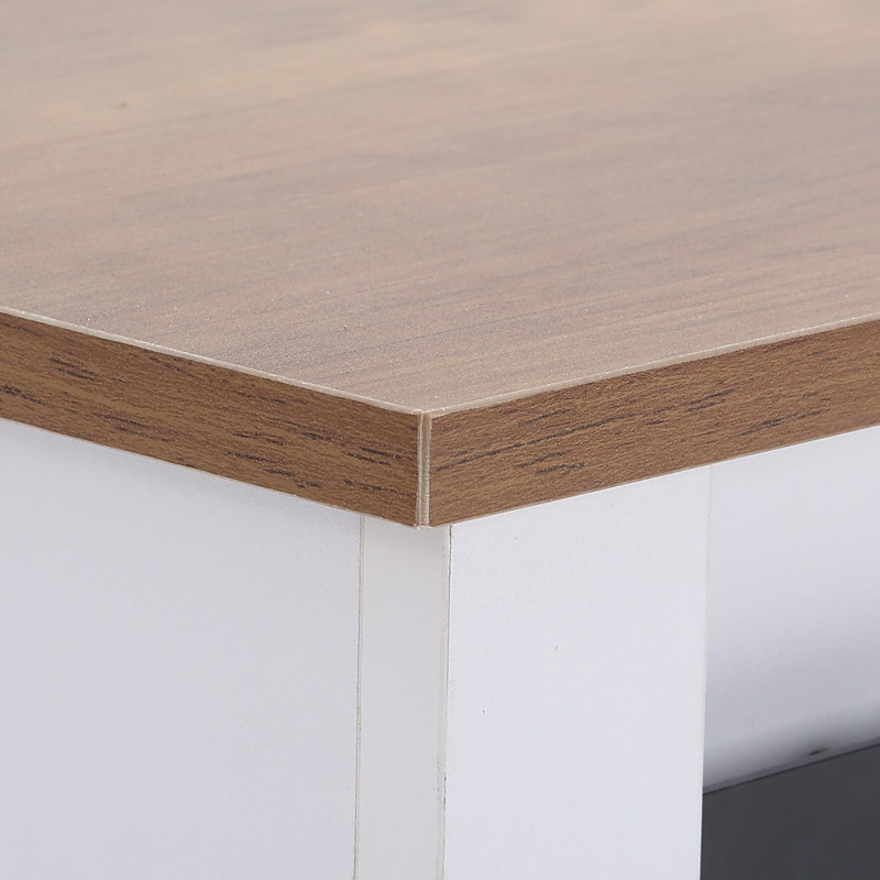 48" White and Walnut Wood Lift-Top Farmhouse Coffee Table