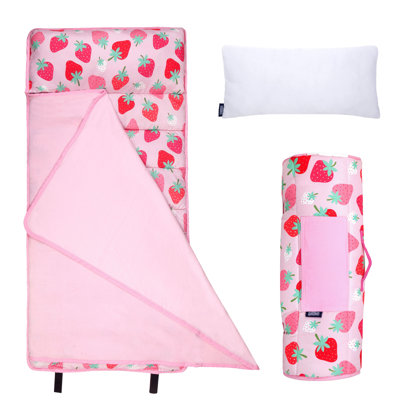 Wildkin Toddler Kids Nap Mat – Soft Microfiber Toddler Sleeping Mat with Pillow - Modern Construction