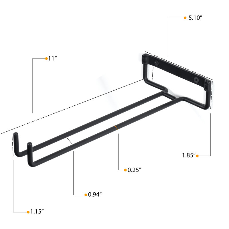 Support à verres à vin Wellman, 1.8" H x 11" W x 5" D