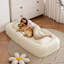 Lit rembourré pour chien pour adultes et animaux de compagnie, canapé-lit pliable avec 5 positions réglables, comprend 2 coussins moelleux (blanc cassé)-787560815