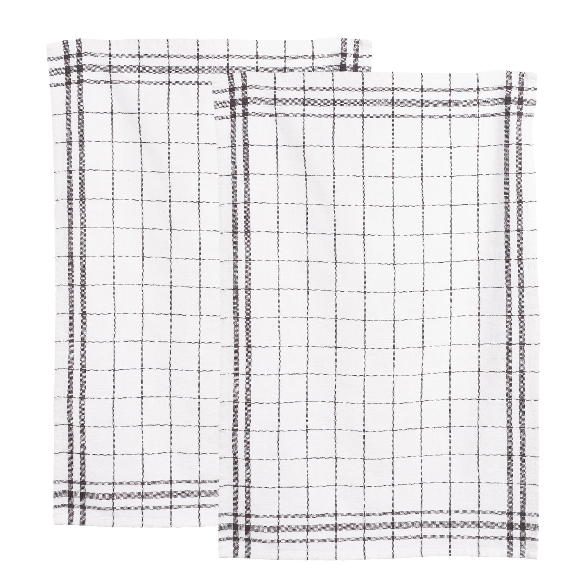 Soverall Cotton Plaid Kitchen Towel Linen Set, Raven