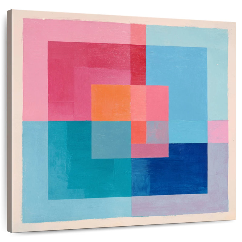 Concentric Geometric Color Block Square, 36" H x 36" W