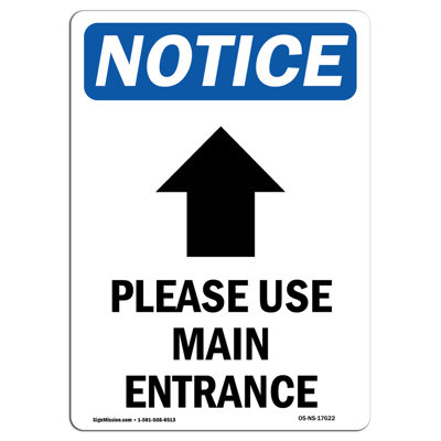Please Use Main Entrance Sign with Symbol
