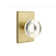 Privacy Modern Disc Crystal Knob with Modern Rectangular Rose