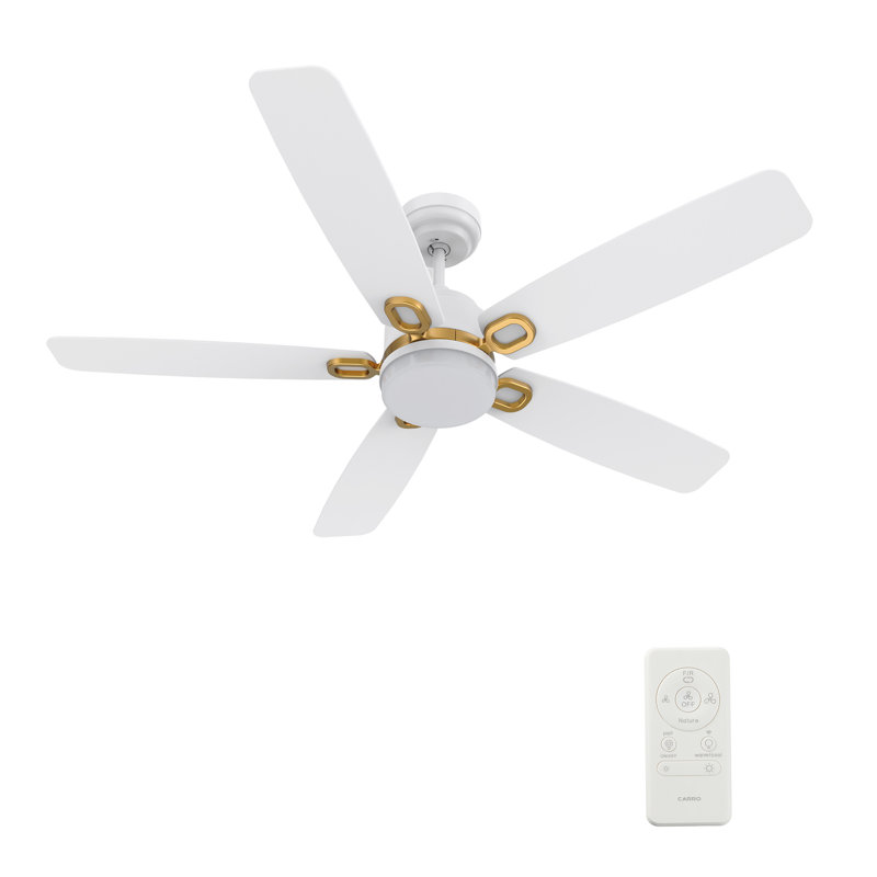  Ventilateur de plafond intelligent 52 po avec télécommande, ensemble d'éclairage, fonctionne avec l'assistant Google et Amazon Alexa, raccourci Siri.