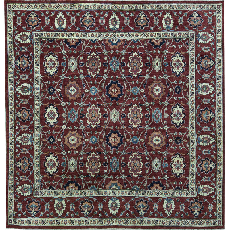 Tapis rouge noué à la main de haute qualité