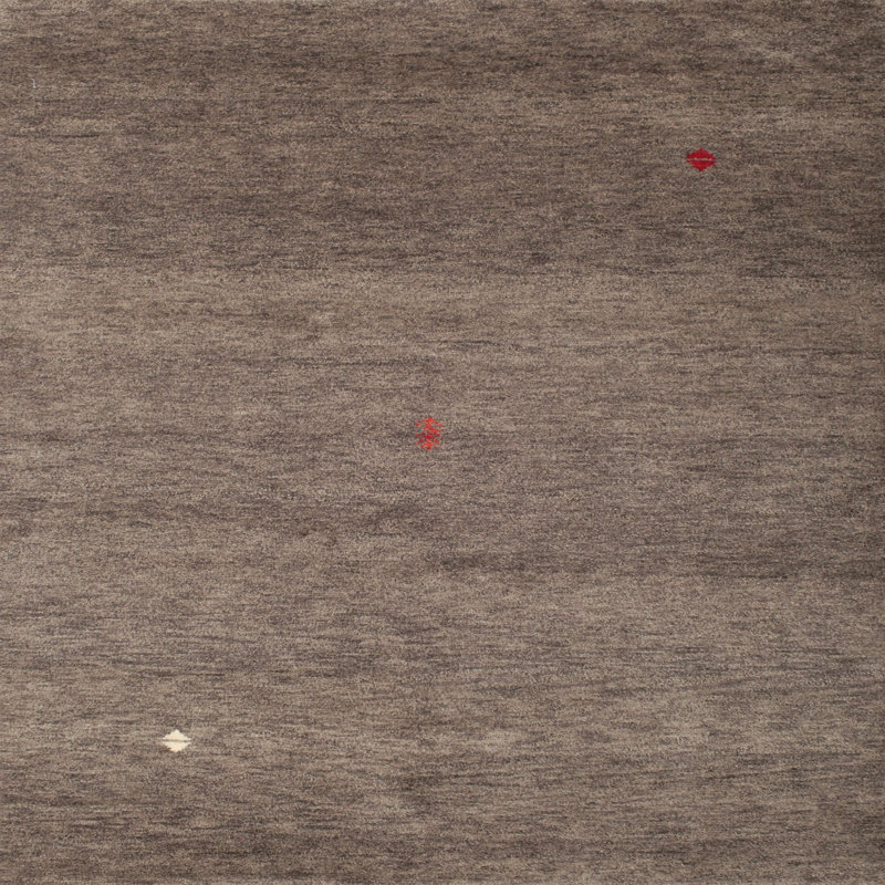 Tapis brun contemporain, Carré 3 pi