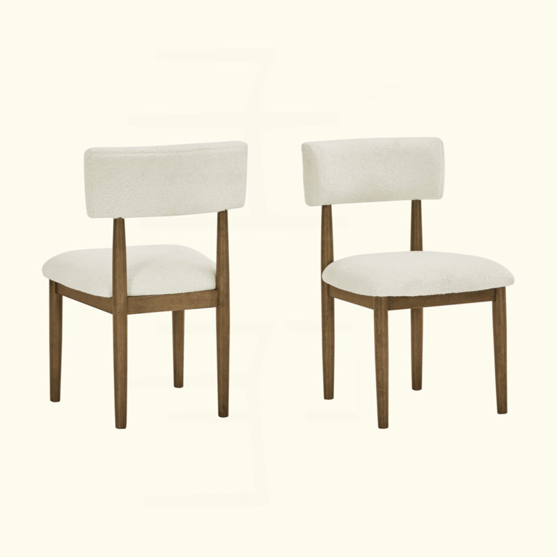 Ensemble de 2 chaises d'appoint Darla en chêne sherpa beige