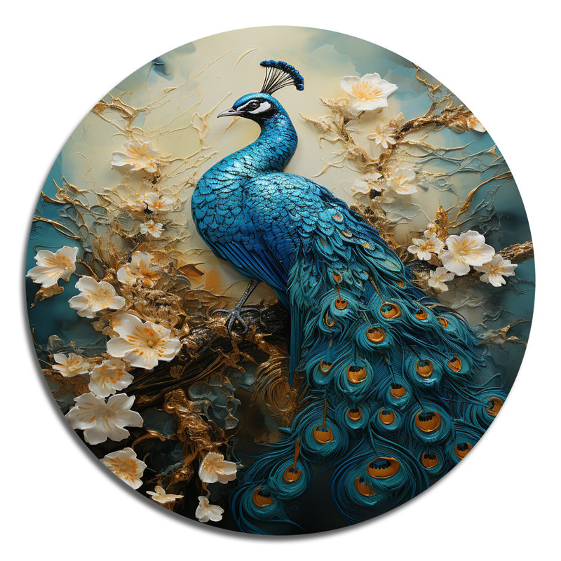 Thamim - animaux, art en métal rond, H 23 po x l 23 po