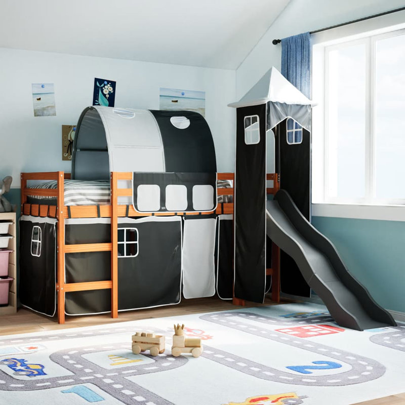Gulliver Mid Sleepers, 80 x 200 cm, Black, Wax Brown