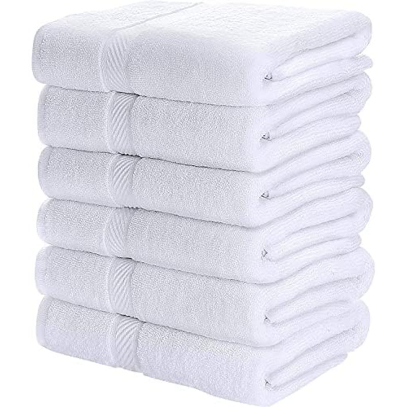 18 Pack Bath Towel Set (24 X 48 Inches), 500 GSM 100% Ring Spun Cotton Medium Lightweight And Highly Absorbent Quick Drying, Premium Towels For Hotel, Spa And Bathroom (White)
