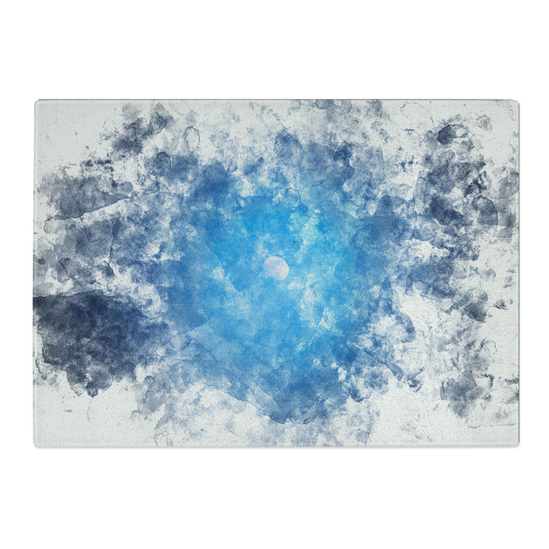Tempered Glass Half Moon Chopping Board, 20 cm x 28.5 cm