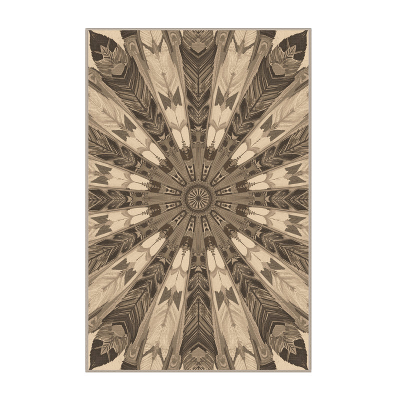Tapis doux et moelleux à motif de plumes de Dunton, 2 x 5