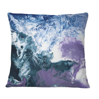 Coussin décoratif en marbre bleu et violet