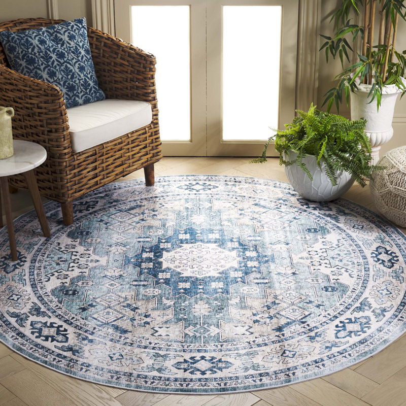 Arizona 512 Area Rug In Sage / Aqua, Round 6'