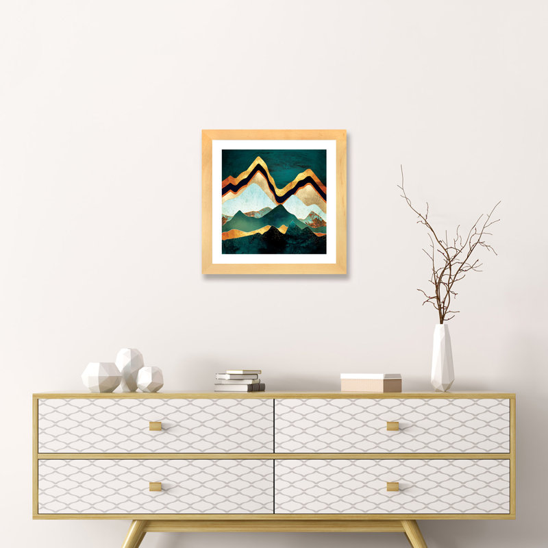 Velvet Copper Mountains - imprimé, H 16 po x l 16 po x p 1 po, Cadre papier naturel