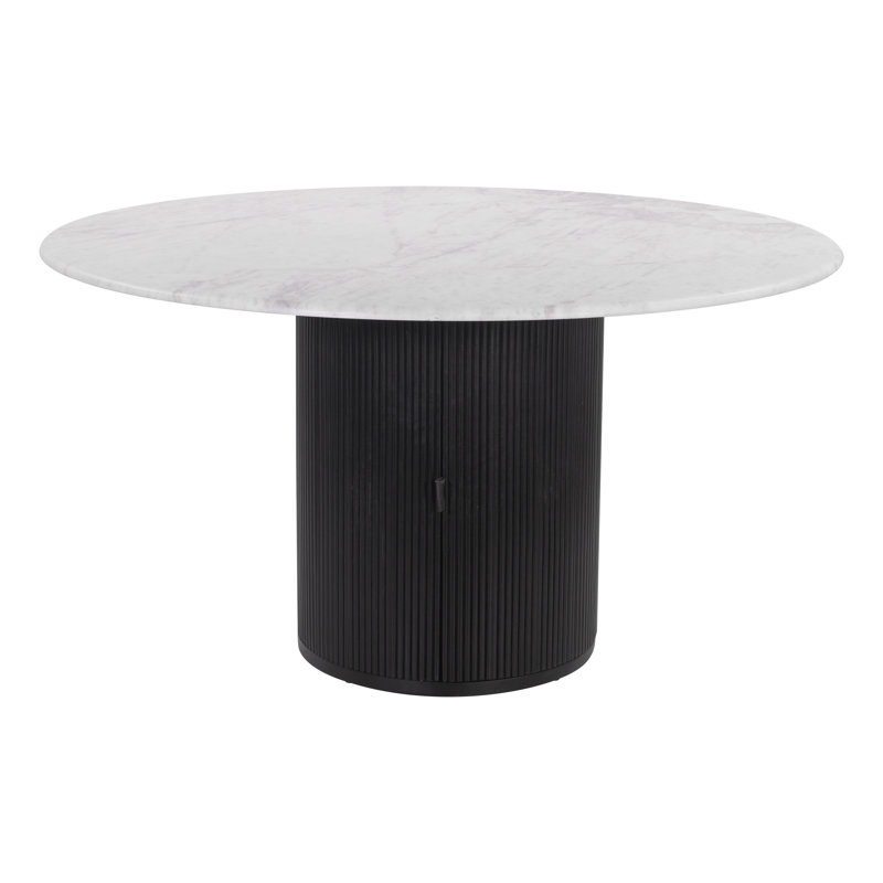 Izola Round Marble Top Solid Wood Base Dining Table