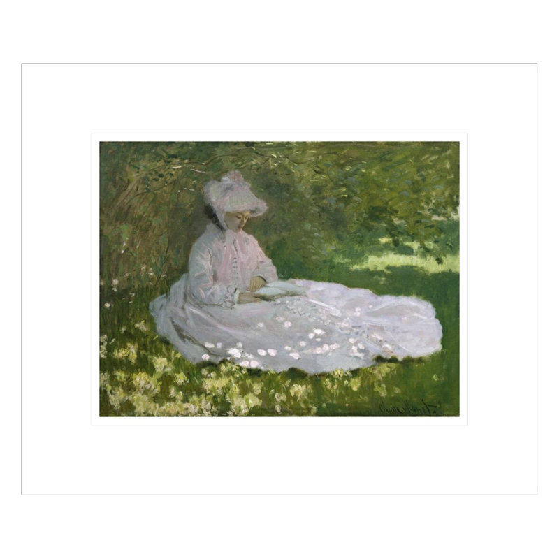 «Springtime» par Claude Monet, impression giclée encadrée, H 13,75 po x l 16,21 po