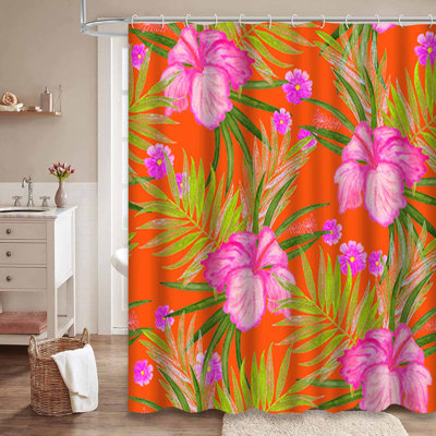 Aquarelle fleur d'hibiscus tropical avec 12 crochets